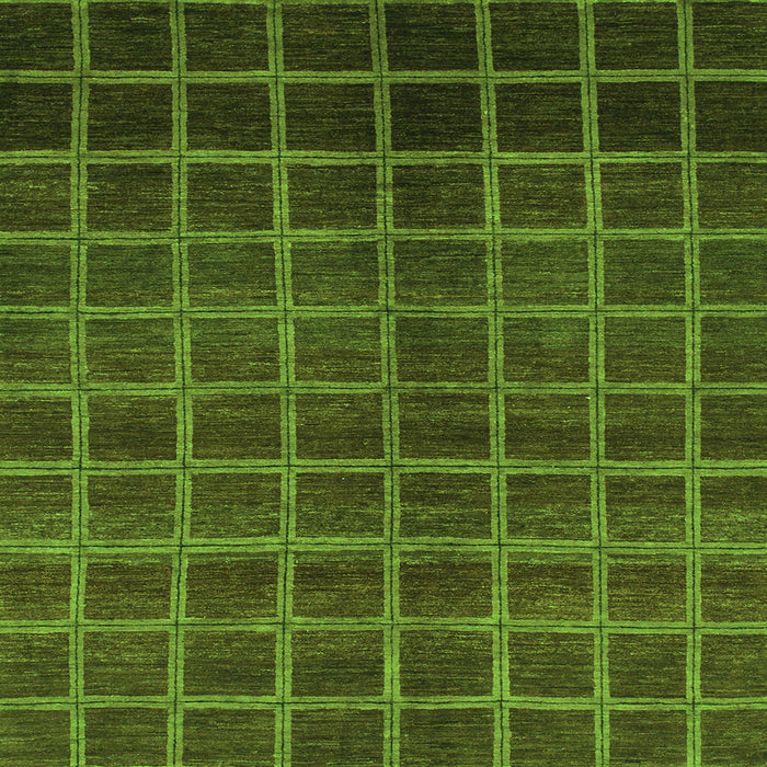 Square Machine Washable Abstract Green Modern Area Rugs, wshabs1581grn