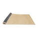 Sideview of Abstract Khaki Gold Solid Rug, abs1582