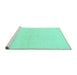 Sideview of Machine Washable Solid Turquoise Modern Area Rugs, wshabs1582turq