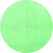 Round Solid Emerald Green Modern Rug, abs1582emgrn