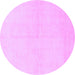 Round Solid Purple Modern Rug, abs1582pur