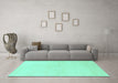 Machine Washable Solid Turquoise Modern Area Rugs in a Living Room,, wshabs1582turq