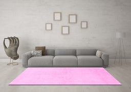 Machine Washable Solid Pink Modern Rug in a Living Room, wshabs1582pnk