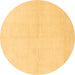 Round Machine Washable Solid Brown Modern Rug, wshabs1582brn