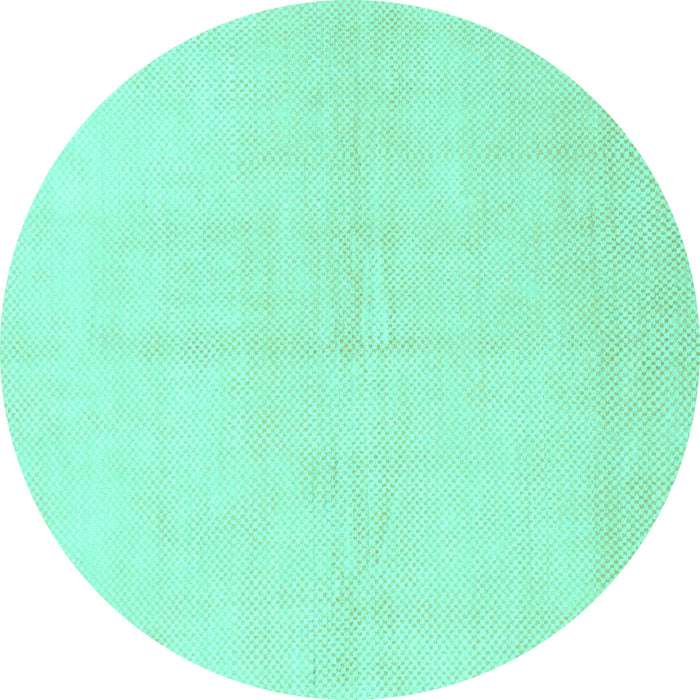 Round Solid Turquoise Modern Rug, abs1582turq