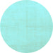 Round Solid Light Blue Modern Rug, abs1582lblu