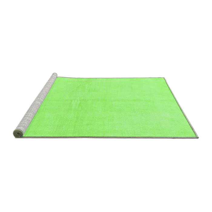Sideview of Machine Washable Solid Green Modern Area Rugs, wshabs1582grn