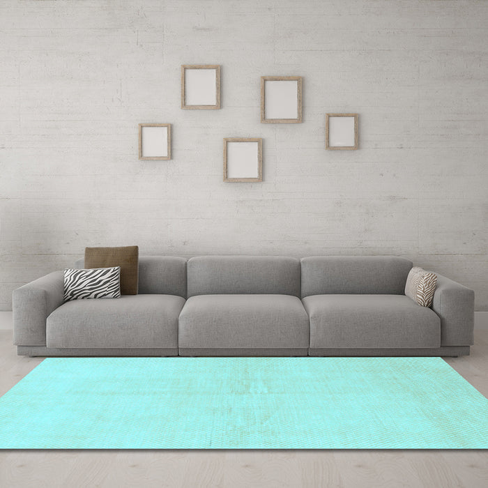 Machine Washable Solid Light Blue Modern Rug in a Living Room, wshabs1582lblu