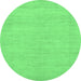 Round Solid Emerald Green Modern Rug, abs1583emgrn