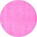 Round Solid Pink Modern Rug, abs1583pnk