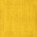 Square Machine Washable Solid Yellow Modern Rug, wshabs1583yw