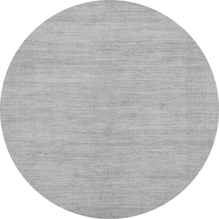 Round Solid Gray Modern Rug, abs1583gry