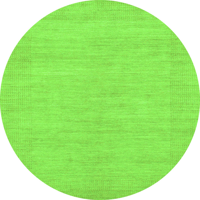 Round Solid Green Modern Rug, abs1583grn