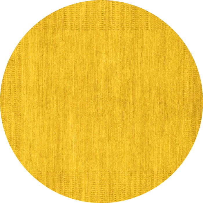 Round Solid Yellow Modern Rug, abs1583yw
