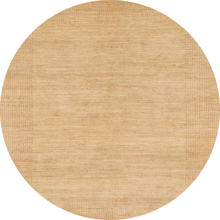 Round Abstract Orange Solid Rug, abs1583