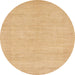 Round Abstract Orange Solid Rug, abs1583