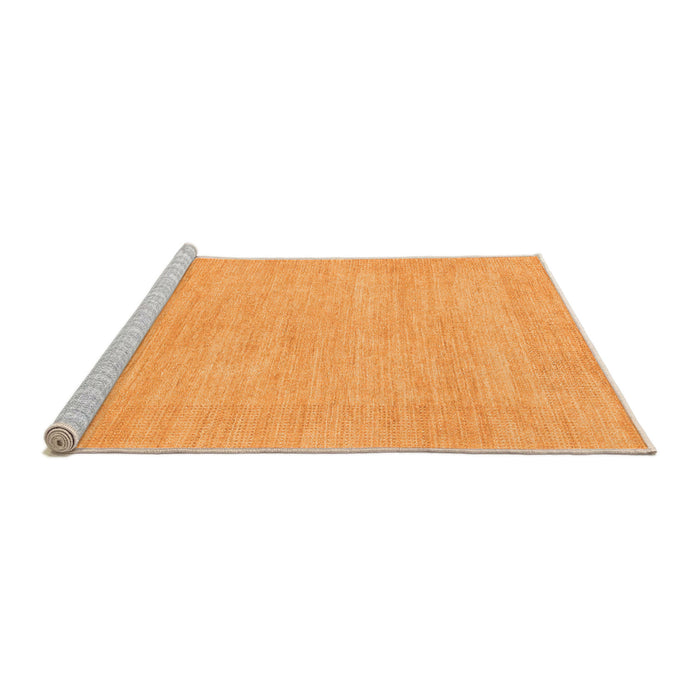 Sideview of Machine Washable Solid Orange Modern Area Rugs, wshabs1583org