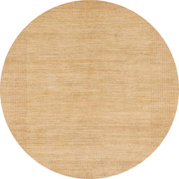 Round Machine Washable Abstract Orange Rug, wshabs1583