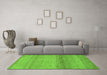 Machine Washable Abstract Green Modern Area Rugs in a Living Room,, wshabs1584grn