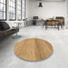 Round Abstract Orange Modern Rug in a Office, abs1584