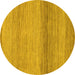 Round Machine Washable Abstract Yellow Modern Rug, wshabs1584yw