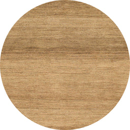 Round Machine Washable Abstract Orange Rug, wshabs1584