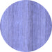 Round Abstract Blue Modern Rug, abs1584blu