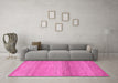 Machine Washable Abstract Pink Modern Rug in a Living Room, wshabs1584pnk