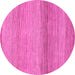 Round Machine Washable Abstract Pink Modern Rug, wshabs1584pnk