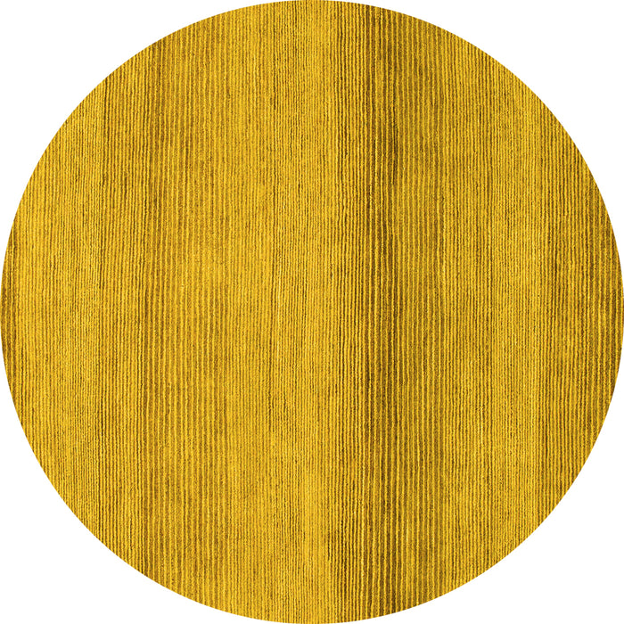 Round Abstract Yellow Modern Rug, abs1584yw
