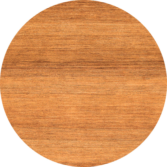 Round Machine Washable Abstract Orange Modern Area Rugs, wshabs1584org