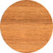 Round Machine Washable Abstract Orange Modern Area Rugs, wshabs1584org