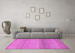 Machine Washable Abstract Purple Modern Area Rugs in a Living Room, wshabs1584pur