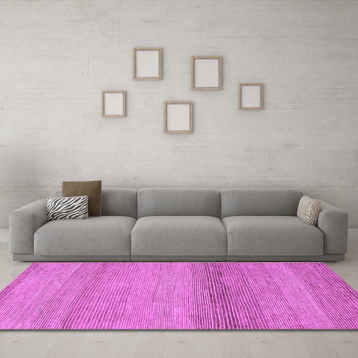 Machine Washable Abstract Purple Modern Area Rugs in a Living Room, wshabs1584pur