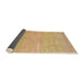 Sideview of Abstract Yellow Modern Rug, abs1585