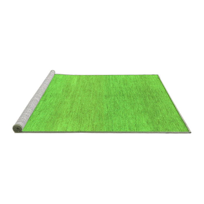 Sideview of Machine Washable Abstract Green Modern Area Rugs, wshabs1585grn