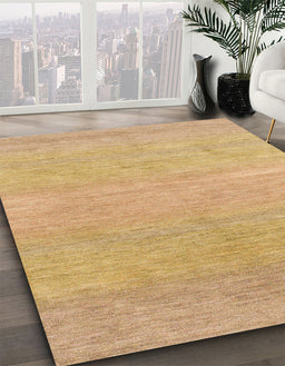 Abstract Yellow Modern Rug in Family Room, abs1585