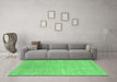 Machine Washable Abstract Emerald Green Modern Area Rugs in a Living Room,, wshabs1585emgrn