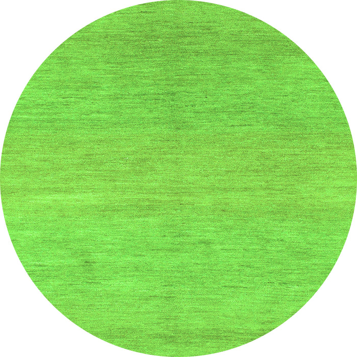 Round Machine Washable Abstract Green Modern Area Rugs, wshabs1585grn