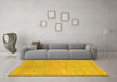 Machine Washable Abstract Yellow Modern Rug in a Living Room, wshabs1585yw