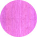 Round Abstract Purple Modern Rug, abs1585pur