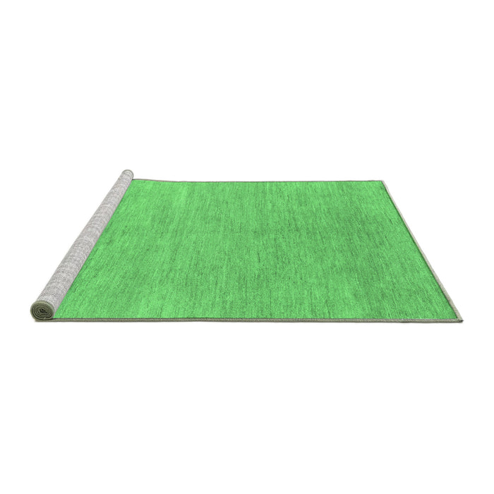 Sideview of Machine Washable Abstract Emerald Green Modern Area Rugs, wshabs1585emgrn