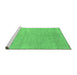 Sideview of Machine Washable Abstract Emerald Green Modern Area Rugs, wshabs1585emgrn