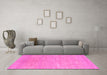 Machine Washable Abstract Pink Modern Rug in a Living Room, wshabs1585pnk