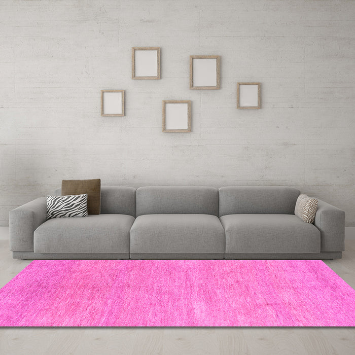 Machine Washable Abstract Pink Modern Rug in a Living Room, wshabs1585pnk