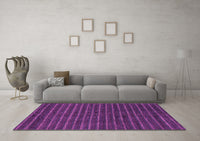 Machine Washable Abstract Purple Modern Rug, wshabs1586pur