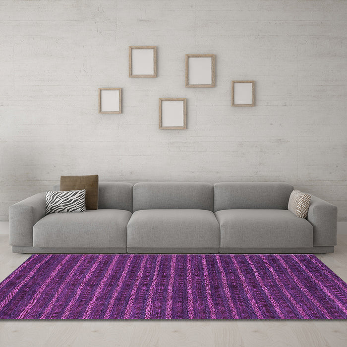 Machine Washable Abstract Purple Modern Area Rugs in a Living Room, wshabs1586pur