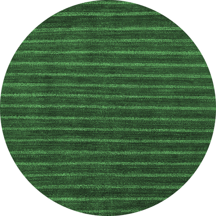 Round Machine Washable Abstract Emerald Green Modern Area Rugs, wshabs1586emgrn