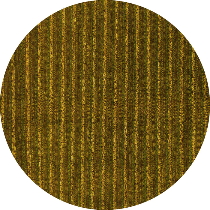 Round Machine Washable Abstract Yellow Modern Rug, wshabs1586yw