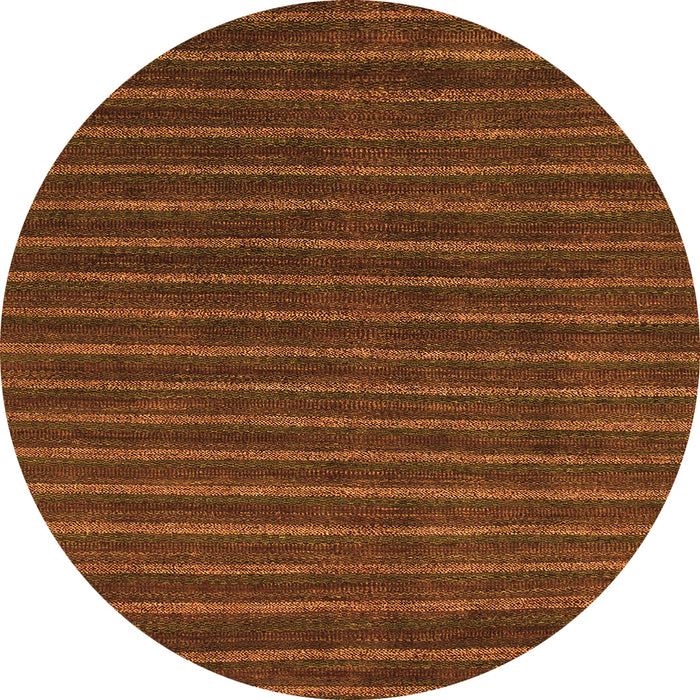 Round Machine Washable Abstract Orange Modern Area Rugs, wshabs1586org